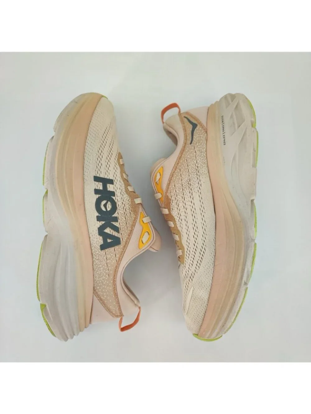 HOKA Bondi 8 Women's Size 9 US Running Shoes Mesh Cream Vanilla 1127952 CMV